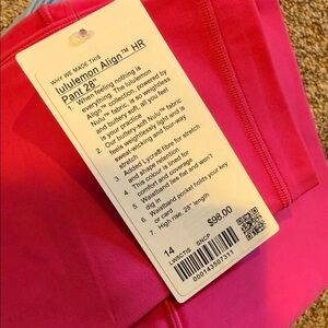 NWT lululemon athletica Leggings - Bright Pink